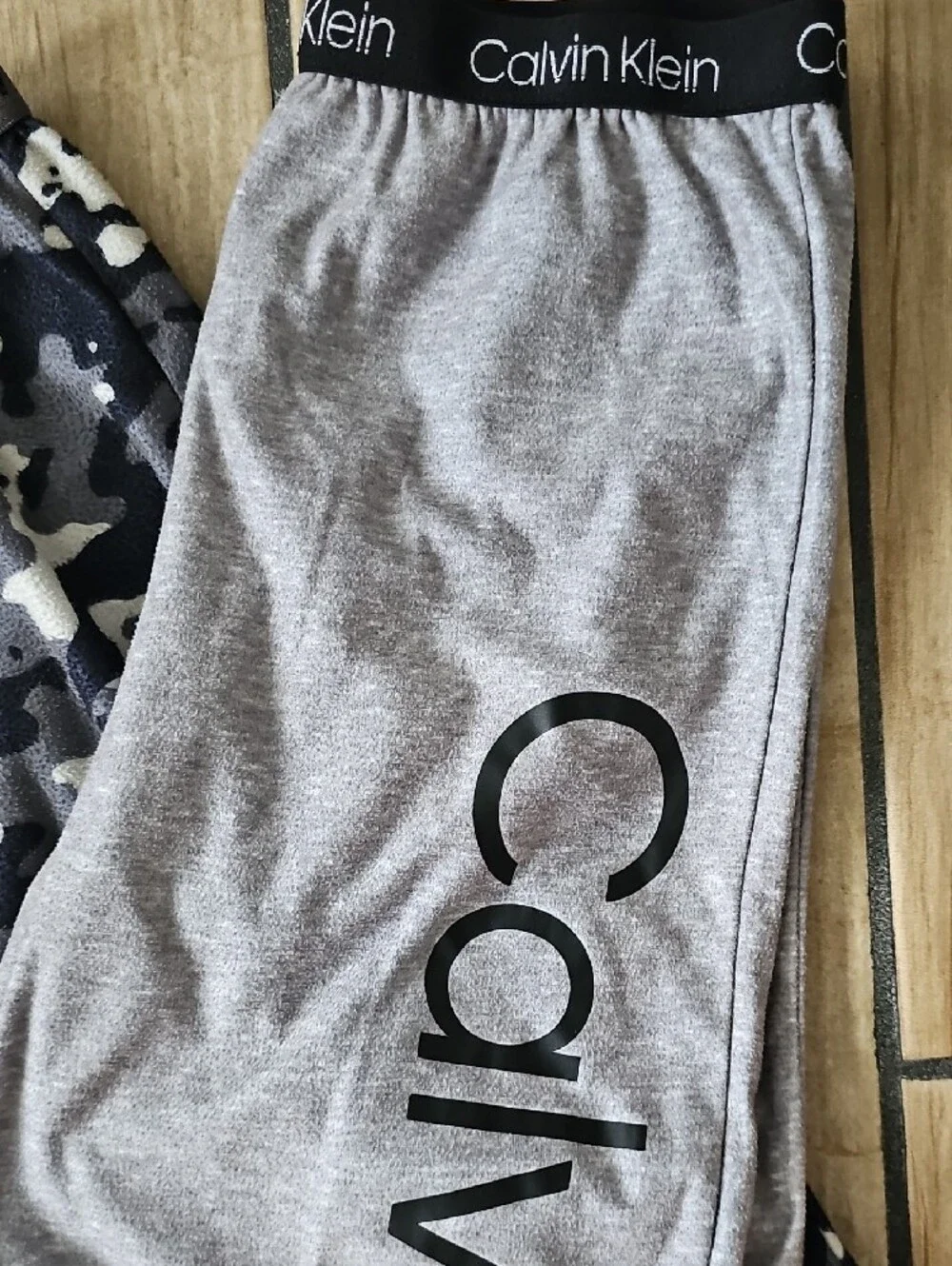 Calvin Klein Kids Jogger Pj Pants Trio Gray Black Camo Teal Tiedye M 10/12